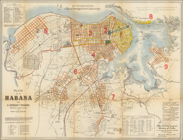 94-Cuba Map By Jose Valdepares / Hoen & Co.