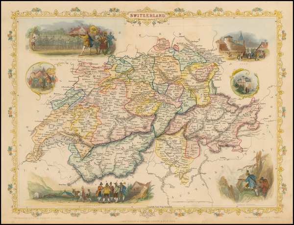 67-Switzerland Map By John Tallis