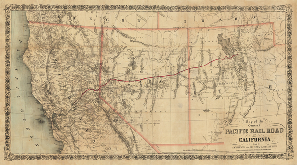 59-Southwest and California Map By Joseph Hutchins Colton