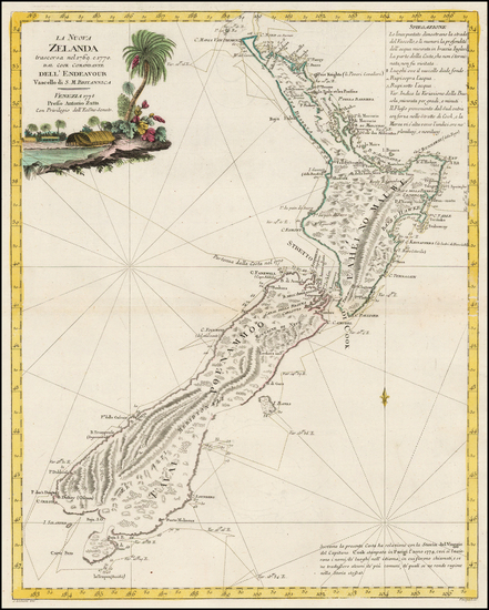 2-New Zealand Map By Antonio Zatta