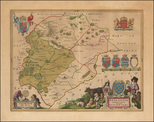 29-British Counties Map By Johannes Blaeu