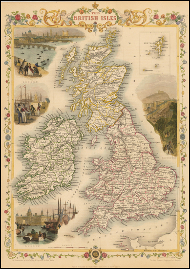 54-British Isles Map By John Tallis