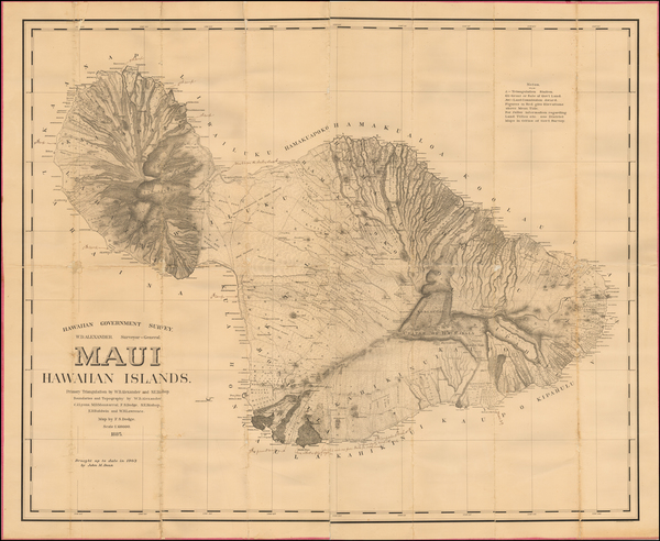 98-Hawaii and Hawaii Map By Hawaiian Government Survey