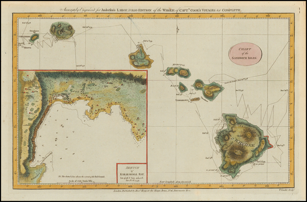 46-Hawaii and Hawaii Map By James Cook