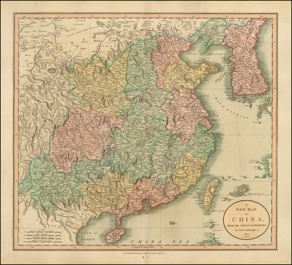 97-China and Korea Map By John Cary