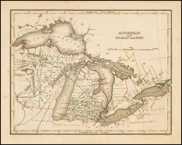 5-Midwest and Canada Map By Thomas Gamaliel Bradford