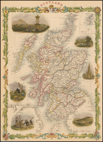 45-Scotland Map By John Tallis