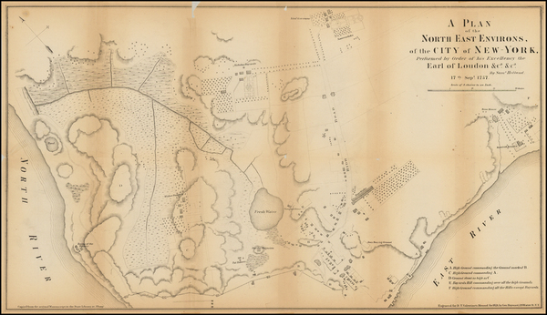 88-New York City Map By Samuel Holland / Valentine's Manual