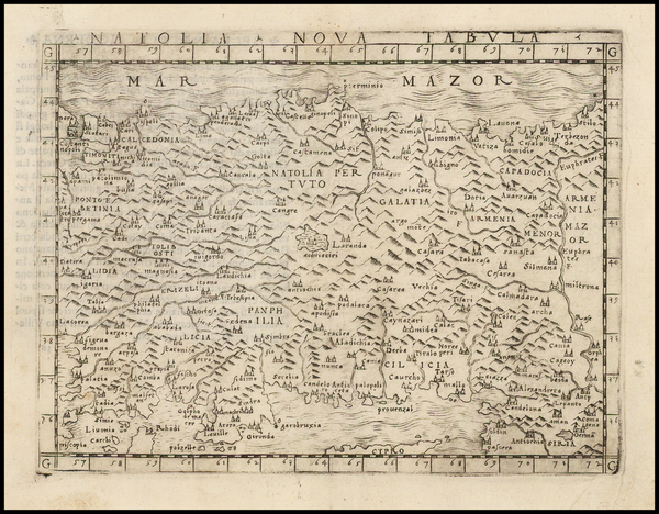 84-Turkey and Turkey & Asia Minor Map By Giacomo Gastaldi