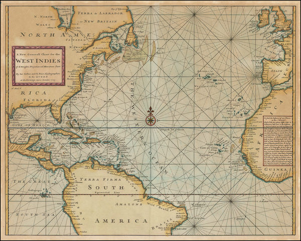 12-Atlantic Ocean, United States, Southeast, North America, Caribbean and West Africa Map By Charl