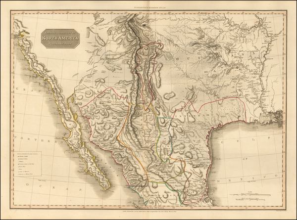 59-Texas, Plains, Southwest, Rocky Mountains, Mexico, Baja California and California Map By John P