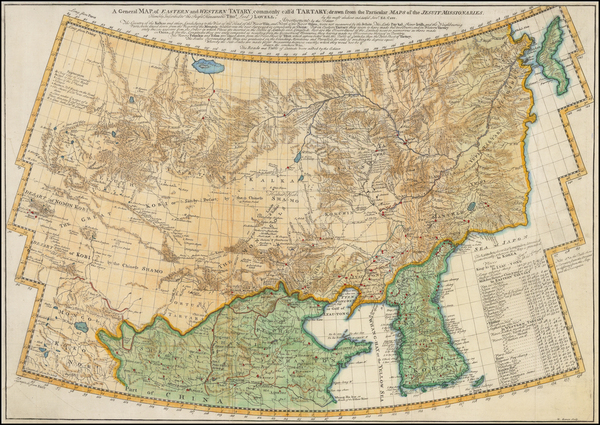 17-China and Korea Map By Jean Baptiste Du Halde