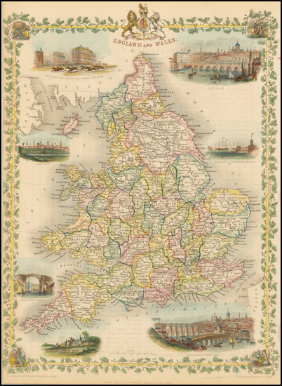 55-England Map By John Tallis