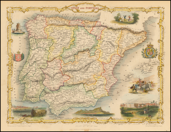 70-Spain and Portugal Map By John Tallis