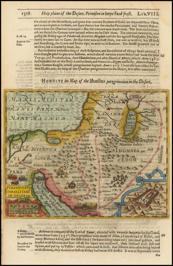 100-Middle East and Holy Land Map By Jodocus Hondius / Samuel Purchas