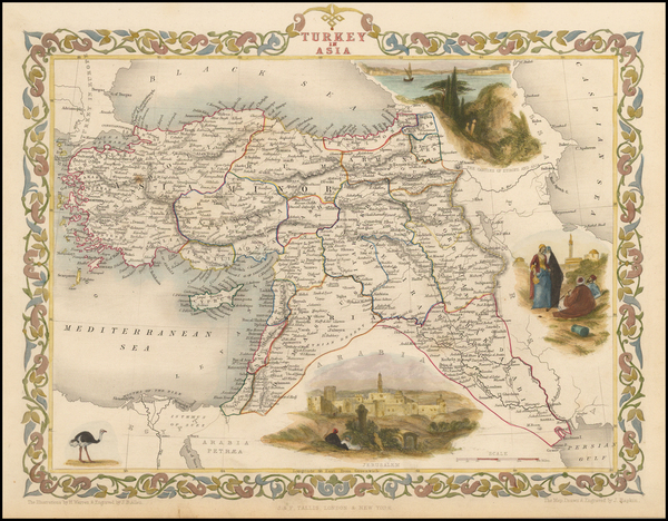 88-Turkey, Middle East and Turkey & Asia Minor Map By John Tallis