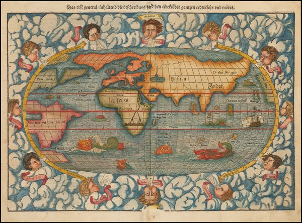 64-World and World Map By Sebastian Munster