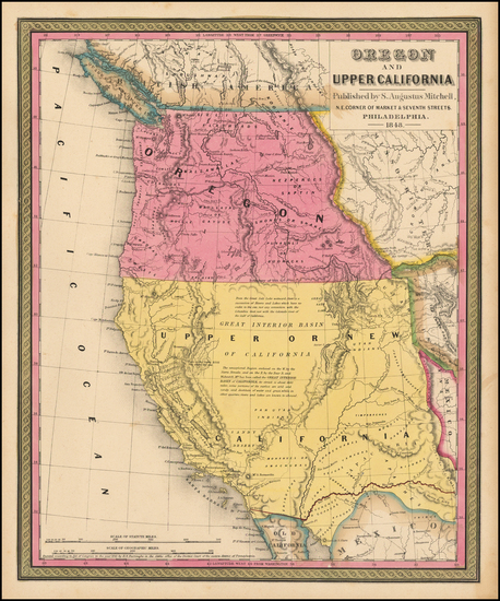 78-Southwest, Rocky Mountains and California Map By Samuel Augustus Mitchell