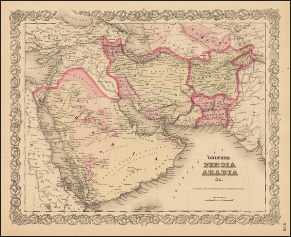 54-Central Asia & Caucasus and Middle East Map By G.W.  & C.B. Colton