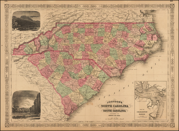 54-Southeast Map By Benjamin P Ward  &  Alvin Jewett Johnson