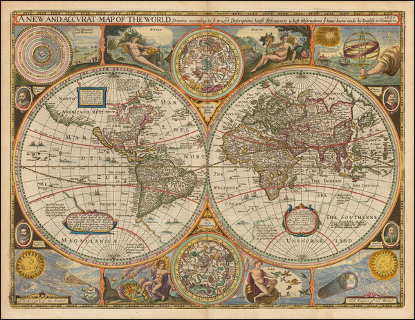 15-World and World Map By John Speed