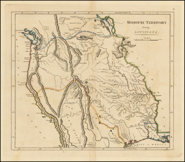 40-Texas, Plains, Southwest, Rocky Mountains and California Map By Mathew Carey