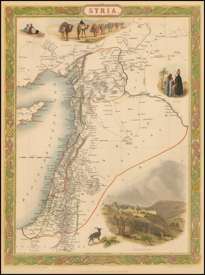 97-Middle East and Holy Land Map By John Tallis