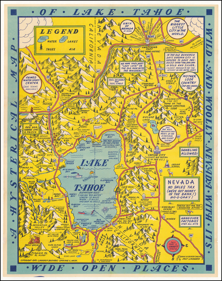 72-California Map By Lindgren Brothers