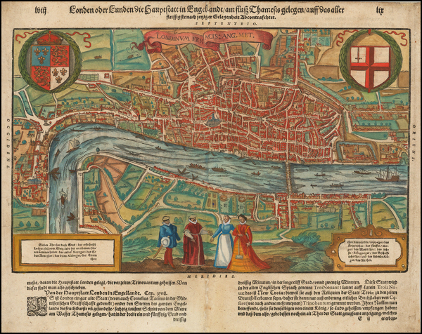 84-British Isles, England and London Map By Sebastian Munster