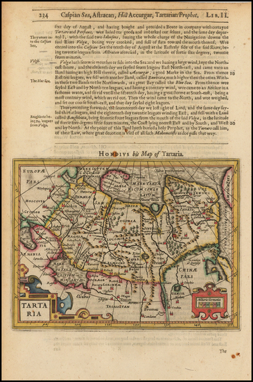 12-Alaska, China, Korea, Central Asia & Caucasus and Russia in Asia Map By Jodocus Hondius / S