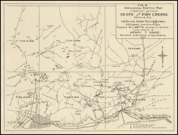 67-California Map By William Lord Watts