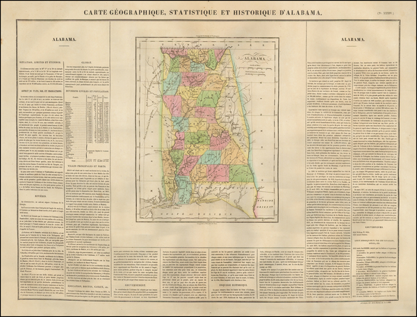 49-Alabama Map By Jean Alexandre Buchon