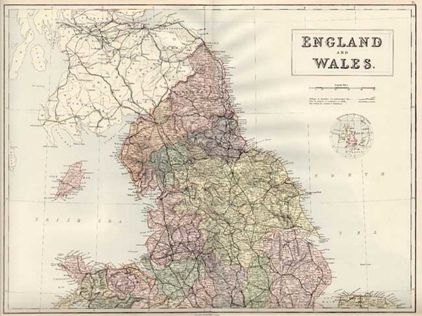 75-Europe and British Isles Map By Adam & Charles Black