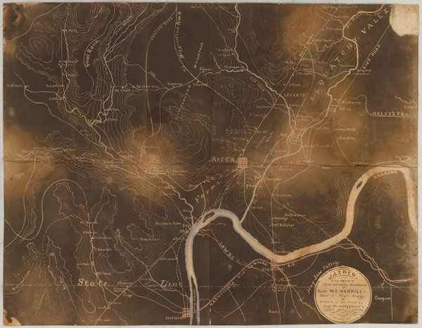 12-South, Tennessee, Southeast and Civil War Map By William  Emery Merrill