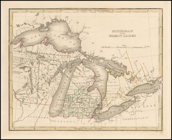 98-Midwest and Canada Map By Thomas Gamaliel Bradford