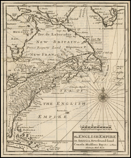 81-United States and Canada Map By Herman Moll