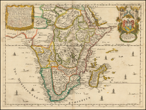 69-Africa, Africa, South Africa, East Africa and West Africa Map By Richard Blome