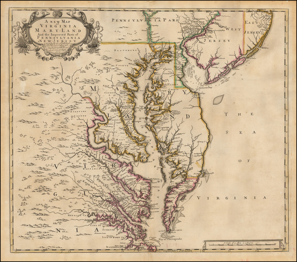 23-Mid-Atlantic, New Jersey, Pennsylvania, Maryland, Delaware, Southeast and Virginia Map By John 