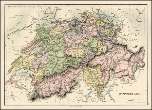 52-Europe and Switzerland Map By Adam & Charles Black