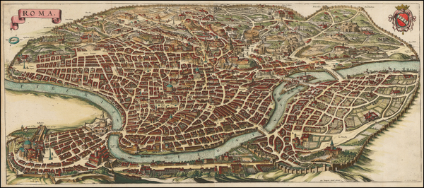 90-Italy Map By Matthaeus Merian