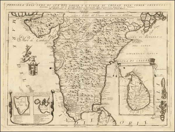 60-India and Central Asia & Caucasus Map By Vincenzo Maria Coronelli