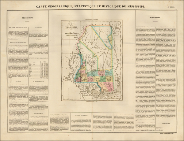 89-Mississippi Map By Jean Alexandre Buchon