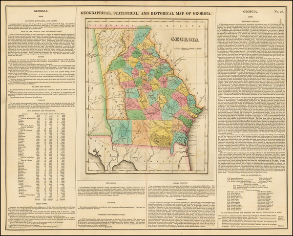 45-Southeast and Georgia Map By Henry Charles Carey  &  Isaac Lea