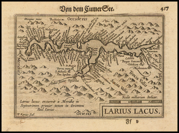 55-Switzerland, Italy and Northern Italy Map By Barent Langenes