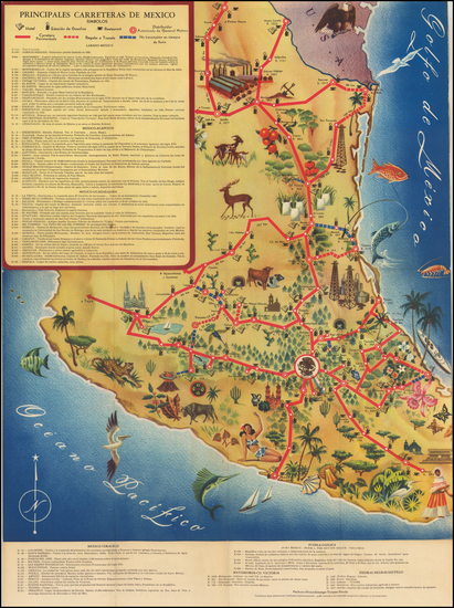 94-Mexico and Pictorial Maps Map By General Motors