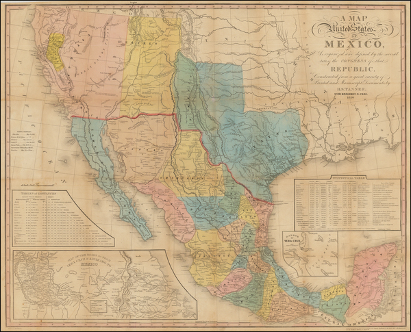 96-Texas, Plains, Southwest, Rocky Mountains, Mexico, Baja California and California Map By Henry 