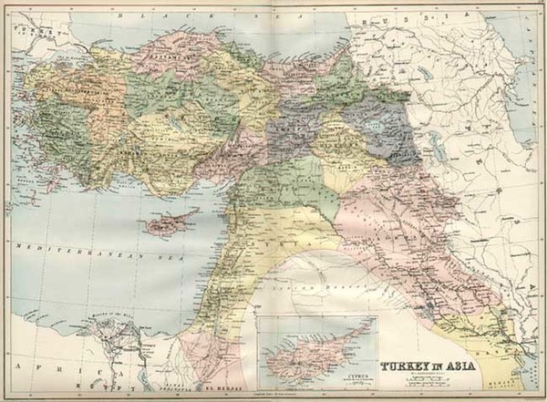 77-Asia, Middle East and Turkey & Asia Minor Map By Adam & Charles Black