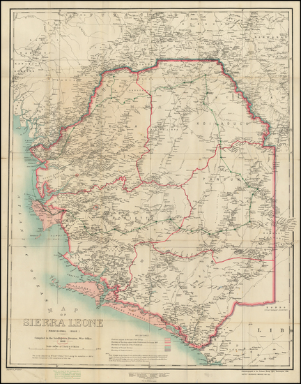 90-West Africa Map By British Intelligence Division, War Office