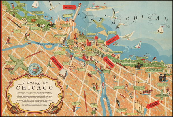 83-Midwest Map By Chicago Association of Commerce