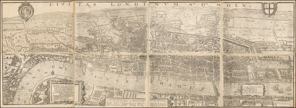 95-British Isles and London Map By George Vertue